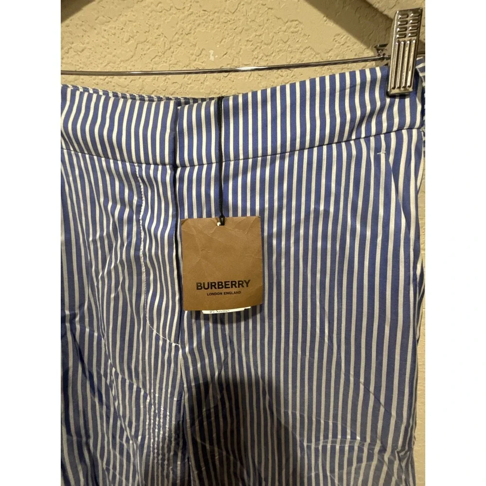 Burberry Striped High-Rise Silk‎ Wide-Leg Pants Size 4 - Picture 8 of 8